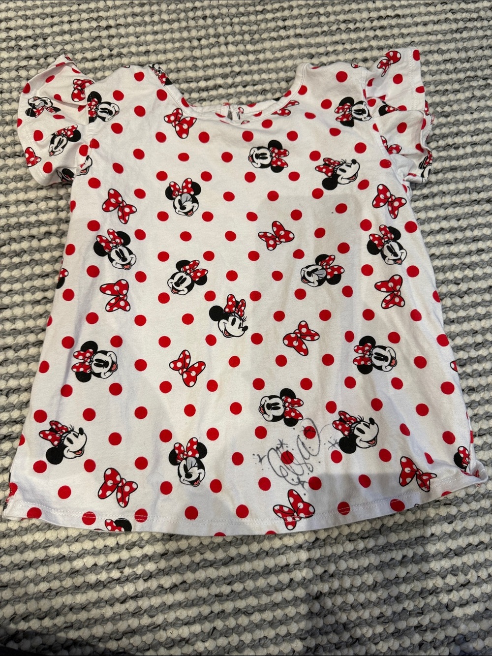 Minnie Mouse Red & White Polka Dot Girls Tee (Elsa’s signed)